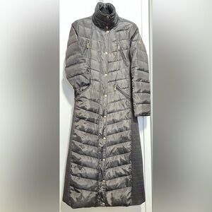 MICHAEL KORS charcoal Gray DOWN MAXI PUFFER COAT hoodie is missing